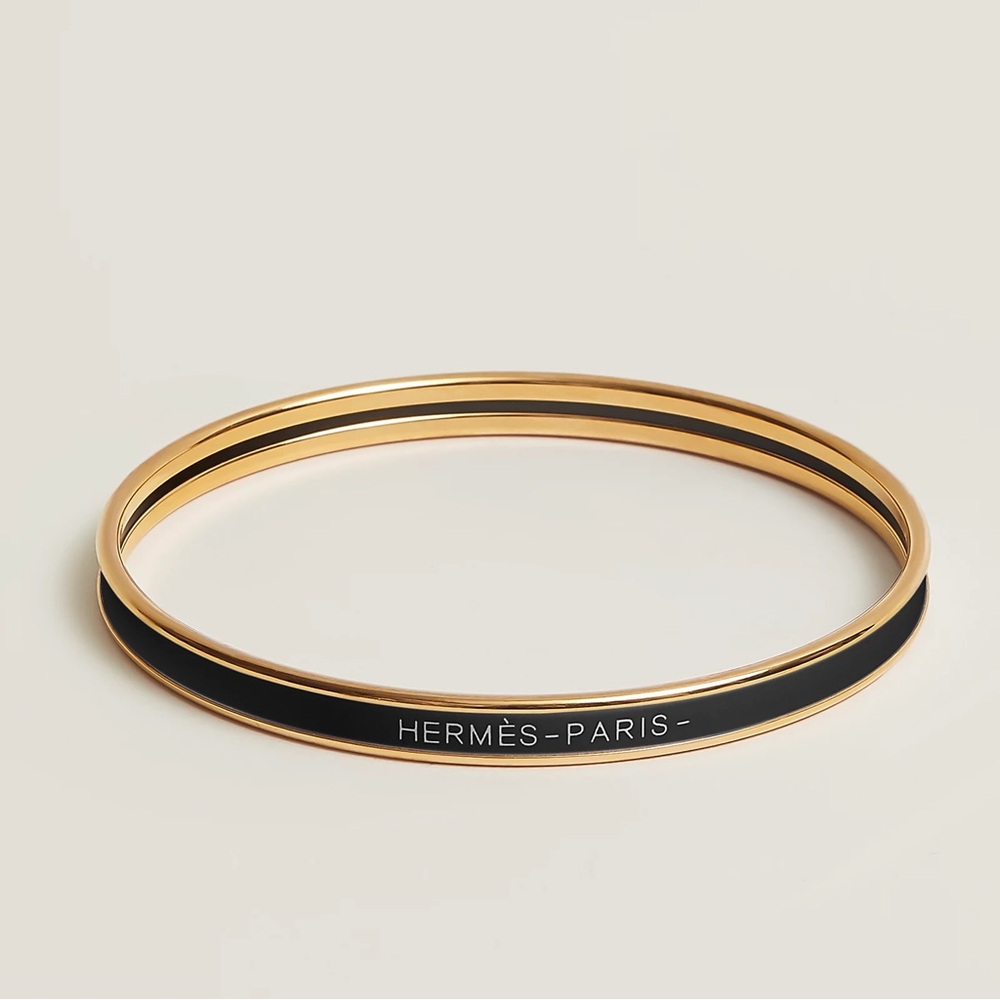 Hermès Black and Gold Uni Bangle